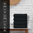 thumbnail image 6 of Infinitee Xclusives 100% Turkish Cotton Hand Towels 16 x 30 inches Pack of 4, Black, 6 of 7