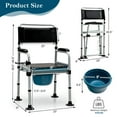 thumbnail image 2 of Spaco 4-in-1 Folding Bedside Commode Chair with Detachable Bucket and Towel Holder, Shower Chair for Inside Shower, 2 of 7