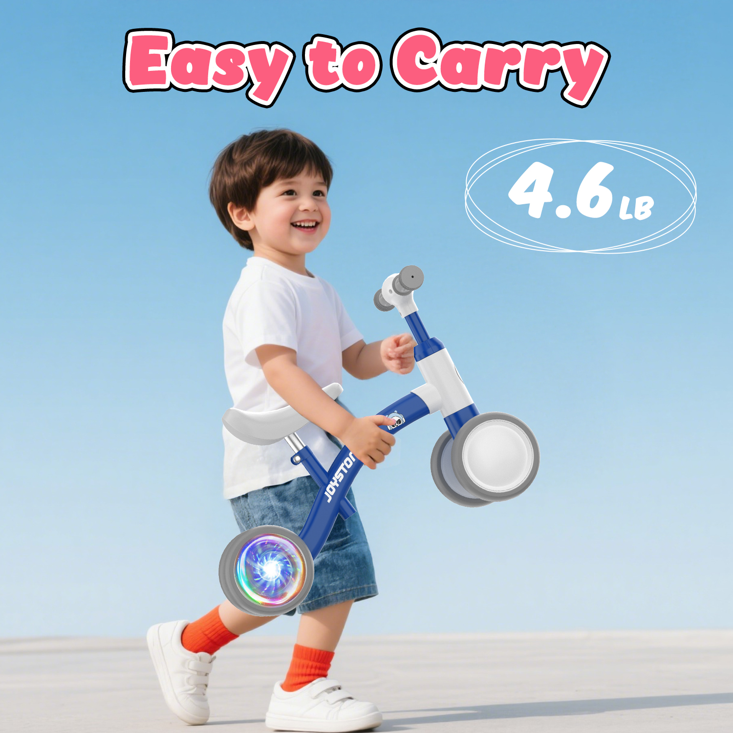 JoyStone Colorful Lighting Baby Balance Bike, Blue photo 7