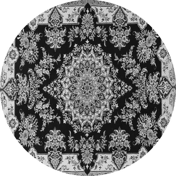 Ahgly Company Indoor Round Medallion Gray Traditional Area Rugs, 3' Round