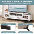 thumbnail image 4 of Farmhouse Entertainment Center with 2 Drawers& 2 Doors, TV Stand for TVs up to 80 Inch for Living Room,White, 4 of 8
