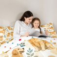 thumbnail image 4 of Manfei Watercolor Golden Dog King Size Comforter Sets, Leaf Foliage Comforters King Size, Cream Khaki, Polkadot Reversible, 3 Pieces, 1 Comforter and 2 Pillowcases, 4 of 7
