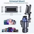 thumbnail image 4 of Cup Holder Phone Tablet Mount, 2 in 1 Car Cup Holder with Expander Adjustable Long Arm for Car(Black), 4 of 8