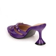 thumbnail image 4 of YOWMNS Women's Closed Pointed Toe Pumps Buckle Strap Slip On Stiletto High Heels Patent Leather Casual Comfortable Mules Shoes (Purple,10), 4 of 5