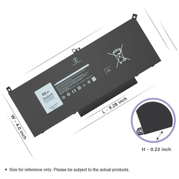 F3YGT Battery For Dell Latitude 12 7000 7280 7290/13 7380 7390 2X39G DM3WC DM6WC