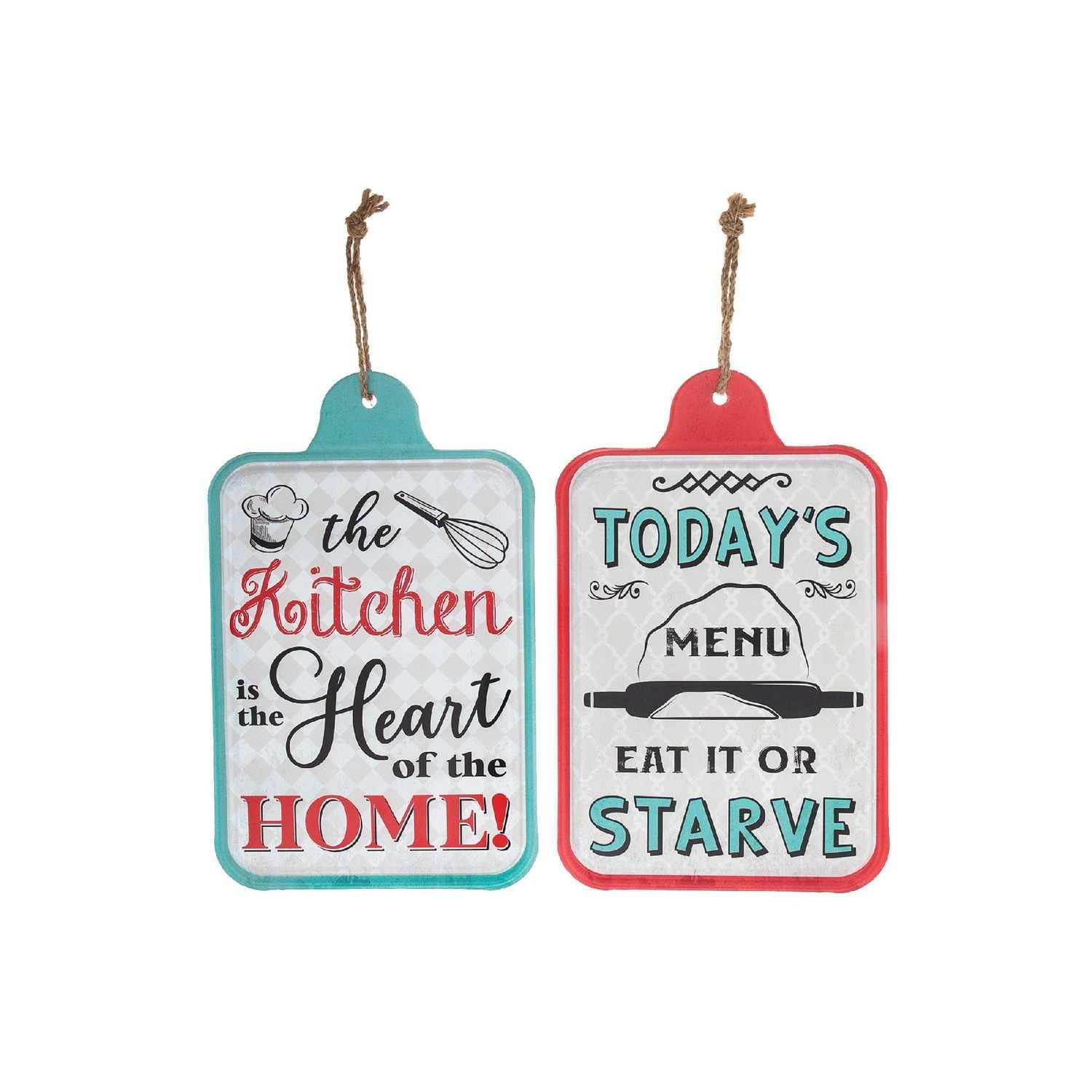 Hanging Metal Wall Sign (Kitchen/Menu) (Asstd) - Set of 2