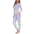thumbnail image 5 of Renewold Women's Soft Long Sleeve Pajamas Set Beautiful Color Daisies Print Top and Pants Pjs Fall Winter Vacation Lounge Sleepwear Sets with Pockets Size 3XL, 5 of 5