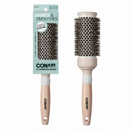 Ceramic Wood Boar Bristle Round Hair Brush - Medium Barrel - All Hair