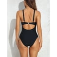 thumbnail image 4 of BeautyIn Womens One Piece Swimsuit Sexy Key-Hole Monokini High Cut Bathing Suit, 4 of 6