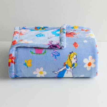 Alice In Wonderland Oversized Supersoft Printed Plush Throw 60" x72"