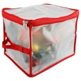thumbnail image 2 of huntermoon Transparent Xmas LED Lights Storage Decorations Case Christmas Ball Bauble Flowers Holder Organizer with a Strong Carrying Handle, 2 of 12