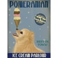 thumbnail image 2 of Fab Funky 15x18 Black Ornate Wood Framed with Double Matting Museum Art Print Titled - Pomeranian Ice Cream, 2 of 4