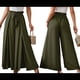 thumbnail image 3 of Pantalones de Playa Casuales, Holgados, Estilo Palazzo, de Cintura Alta y Abertura para Mujer, Estilo Bohemio, con Bolsillos para Verano. Verde Oliva L, 3 of 9
