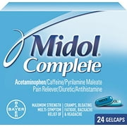 4 Pack - Midol Menstrual Complete Gelcaps 24 Gelcaps Each