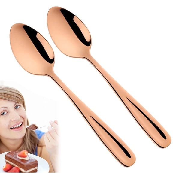 Fmxomd Dessert Spoons Teaspoons 5.5 Inch Small Coffee Spoons Espresso Spoons Premium Stainless Steel Tea Spoons Durable Kitchen Dessert Spoon Mirror Finish Dishwasher Safe - 2Pack