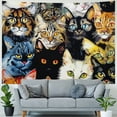 thumbnail image 4 of Orinice Cute Cat Tapestry Wall Hanging Unique Style Graphic Tapestries Home Wall Decor Art for Living Room Bedroom Apartment Farmhouse Dorm Mother's Day Decor 40x30inch, 4 of 6