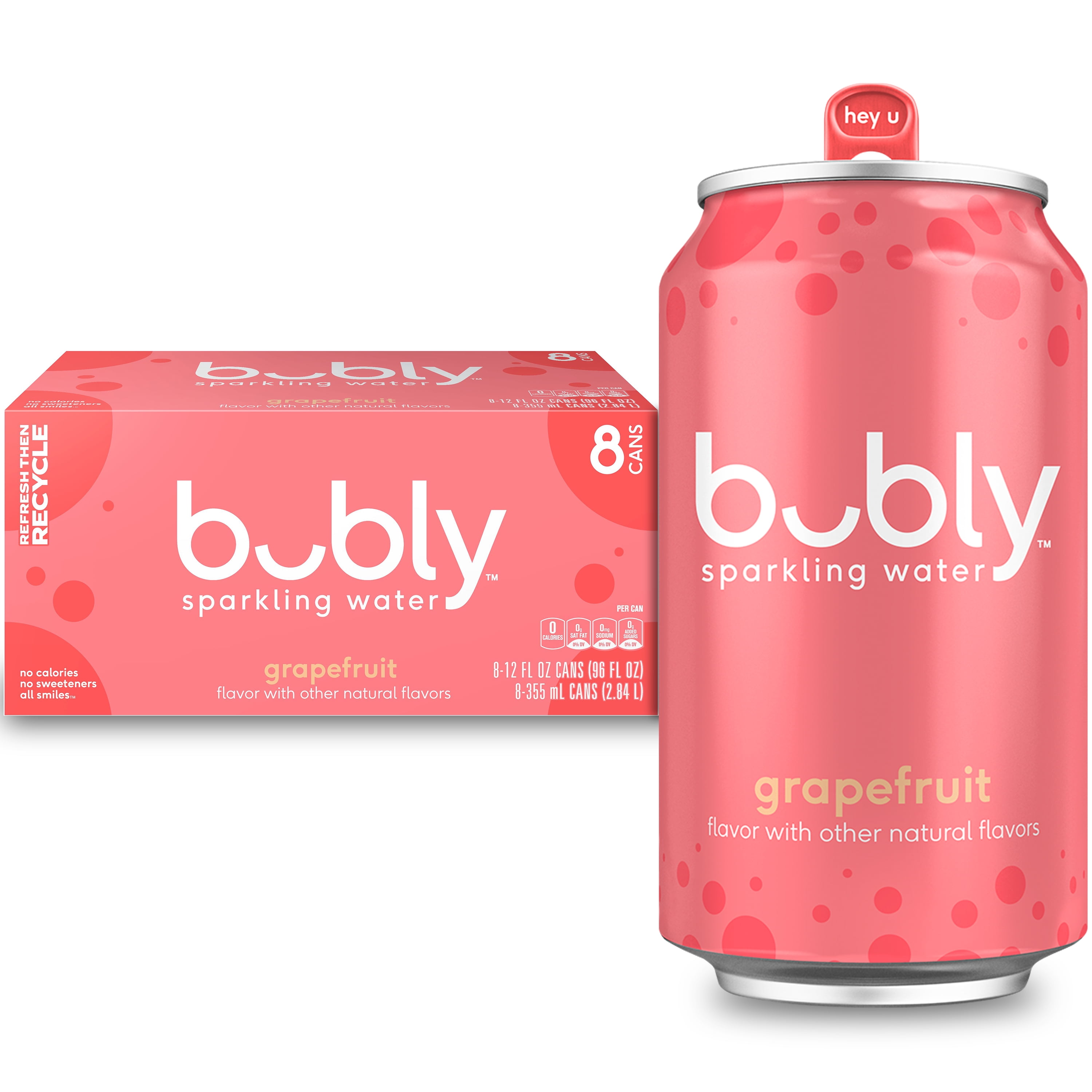 (3 pack) bubly Sparkling Water,Grapefruit, Zero Sugar & Zero Calories, 12 fl oz, 8 Count