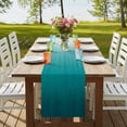 thumbnail image 4 of Table Runners 70 Inches Long Dress Scarves, Teal Ombre Farmhouse Coffee/Dining/Kitchen Table Decor, Holiday Table Runner, Contemporary Gradient Abstract Art 13x70 Inch, 4 of 9