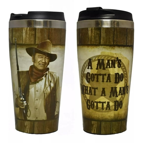 Mid-South Thermo 16 Fl Oz Travel Mug - Western John Wayne, Brown