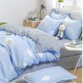 thumbnail image 3 of Dreamy Blue Clouds Checked 120Gsm Polyester Bedding Set, 3 of 7