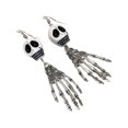 thumbnail image 1 of 1 Pendientes colgantes de mano de fantasma únicos, aretes extraños de Halloween, Calavera para cabeza, 1 of 5