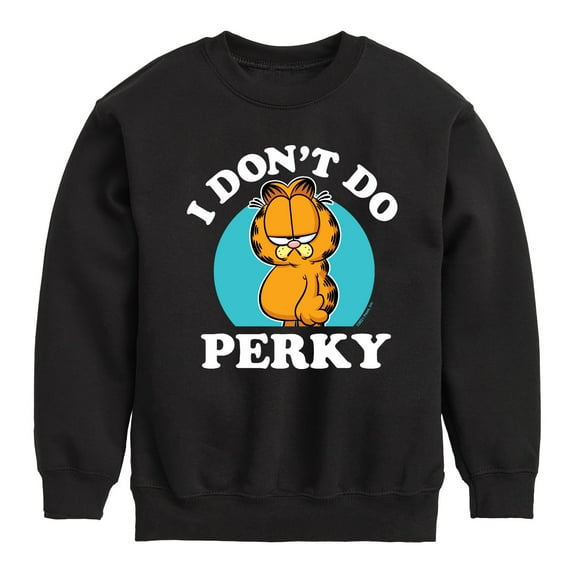 Garfield - I Don't Do Perky - Toddler And Youth Crewneck Fleece Sweatshirt