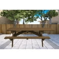 thumbnail image 7 of HomeRoots Wood Brown Solid Wood Outdoor Picnic Table Umbrella Hole, 7 of 7