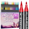 thumbnail image 1 of Marcadores de pintura acrílica Coogert, 24 colores, doble punta, 1 of 6