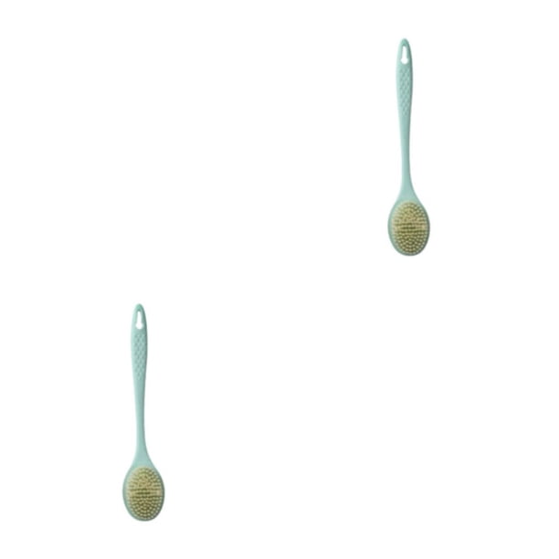 Naiovety Cepillo de baño de paja de trigo Reemplazo antideslizante colgante Centro de baño de hotel ergonómico Herramienta de limpieza de Verde 2Conjunto