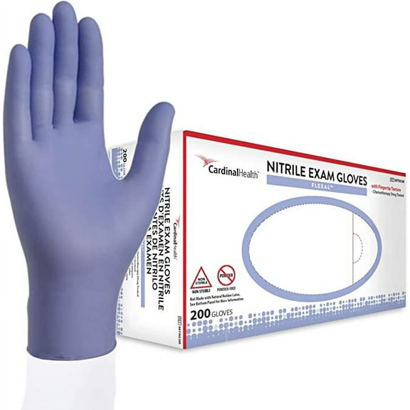 Cardinal Health Flexal Nitrile Gloves, 88TN02S, Powder-Free, Small | Box of 200