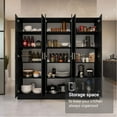 thumbnail image 5 of Madesa Kitchen Pantry Set Storage Cabinet 6 Doors 12 Utility Shelves 70"L Wooden Organization Unit for Kitchen 9 Adjustable Shelves Anti Tipping - Black, 5 of 9