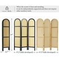 thumbnail image 4 of Room Divider and Folding Privacy Screens, Pine Wood 5.6 Ft Double Hinged Rattan Partition Freestanding Wall Room Divider for Home - 3 Panels, 4 of 18