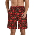 thumbnail image 2 of Uemuo Tomatoes And Chili Pattern Men's Swim Trunks Hawaiian Beach Bathing Suit Swimsuits Beach Quick-Dry Shorts with Pockets-, 2 of 9