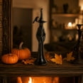 thumbnail image 5 of Halloween Decor Faceless Witch Statue with Crow on Hat, Black Resin Whimsigoth Halloween Witch Decor for Home Tabletop Shelf Figurine,10 Inch, 5 of 6