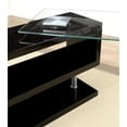 thumbnail image 4 of 55" X 47" X 30" Black High Gloss & Clear Glass Office Desk, 4 of 4