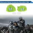 thumbnail image 2 of Accesorios para Casco de Motocicleta Decoración Lazo Azul Esponjoso para Cascos de Motocicleta Bicicleta Esquí Etiqueta de Peluche Verde 2 Juegos, 2 of 6