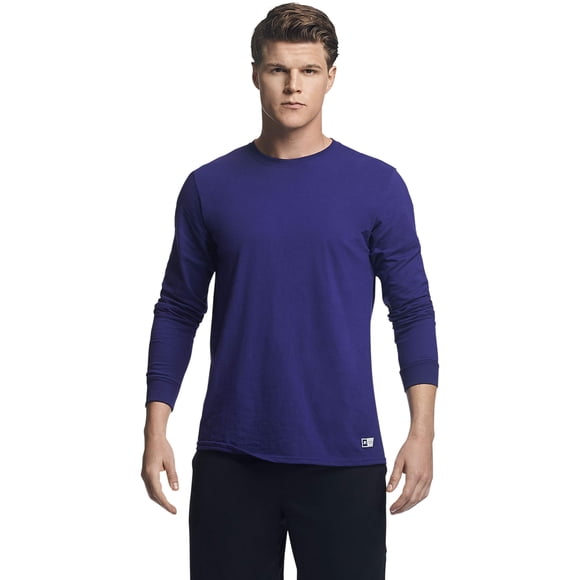 Russell Athletic Men's Essential Long Sleeve Tee, Violet, 3XL