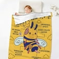 thumbnail image 6 of Bee Throw Blanket, 80" x 60" Flannel Cute Bees Themed Printed Stuffed Animal Plush Gold Yellow Blankets, Soft Nap Throw Blanket for Home Boys Girls Women Bee Lovers Gifts, 6 of 6