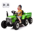 thumbnail image 2 of Kojooin Kids Ride On Tractor with Detachable Trailer, 12V Electric Ride On Toy with Remote Control and LED Headlights, 2 of 8