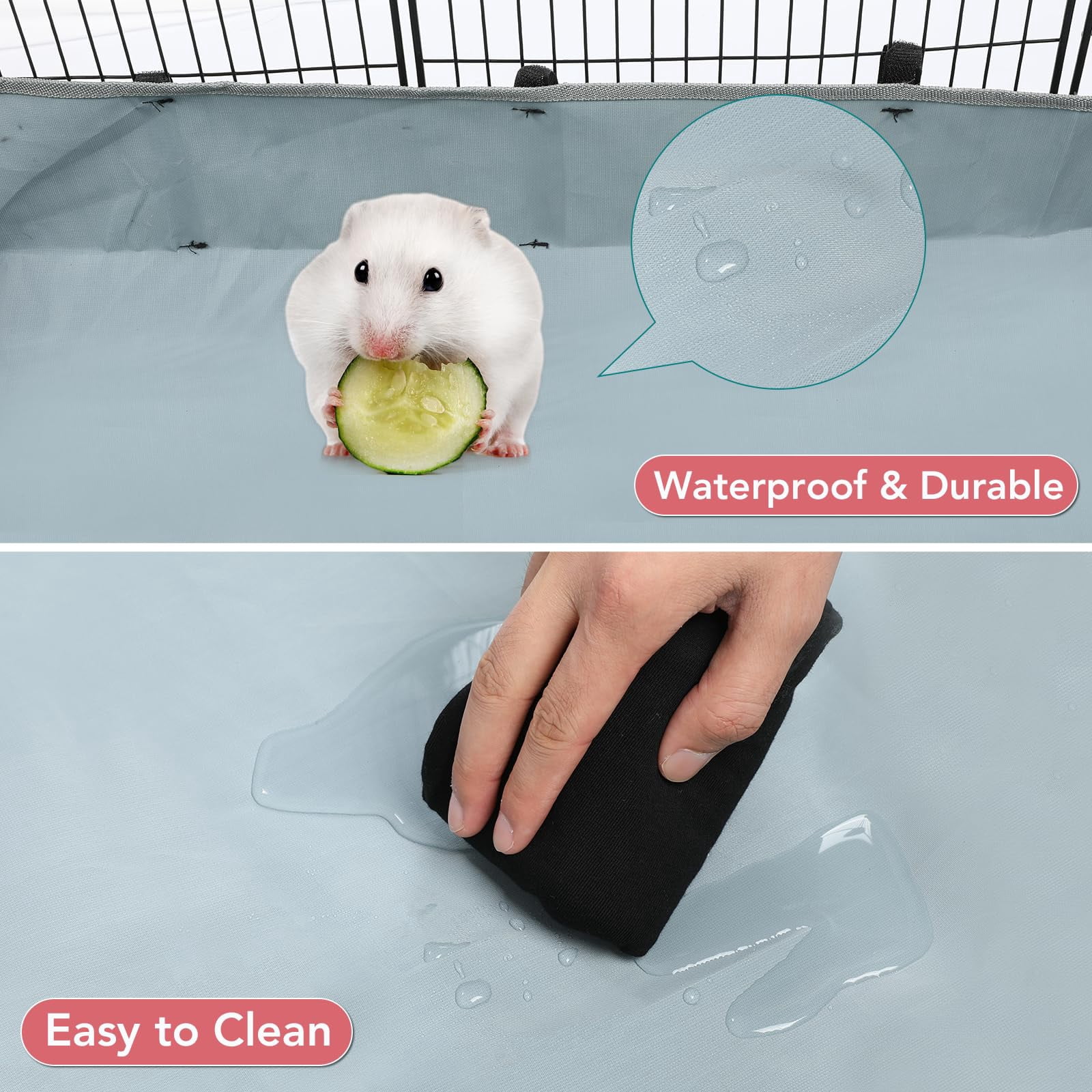 Panels Small Animal Playpen, Pet Playpen with Waterproof Mat, Cage for Guinea Pigs, Puppy Play Pen, Bunny Playpen, Indoor Outdoor Portable Metal Wire Yard Fence
