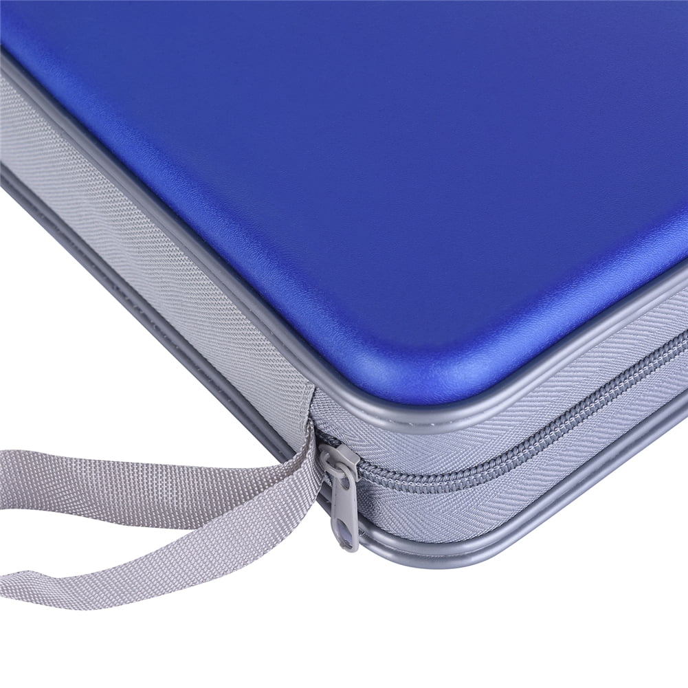 (4 pack) 96 Capacity CD Case,Blue Hard Plastic CD/DVD Holder Portable Wallet
