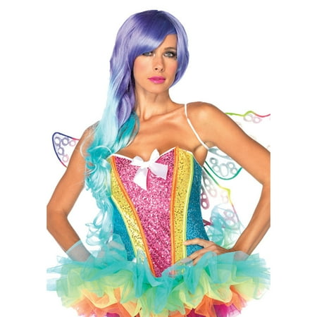 Leg Avenue Rainbow Sequin Corset Adult Halloween Costume