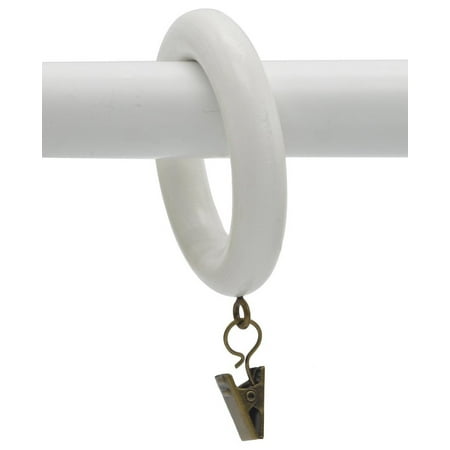Urbanest Set Of 7 1 7 8 Diameter Wood Curtain Rings With Clips