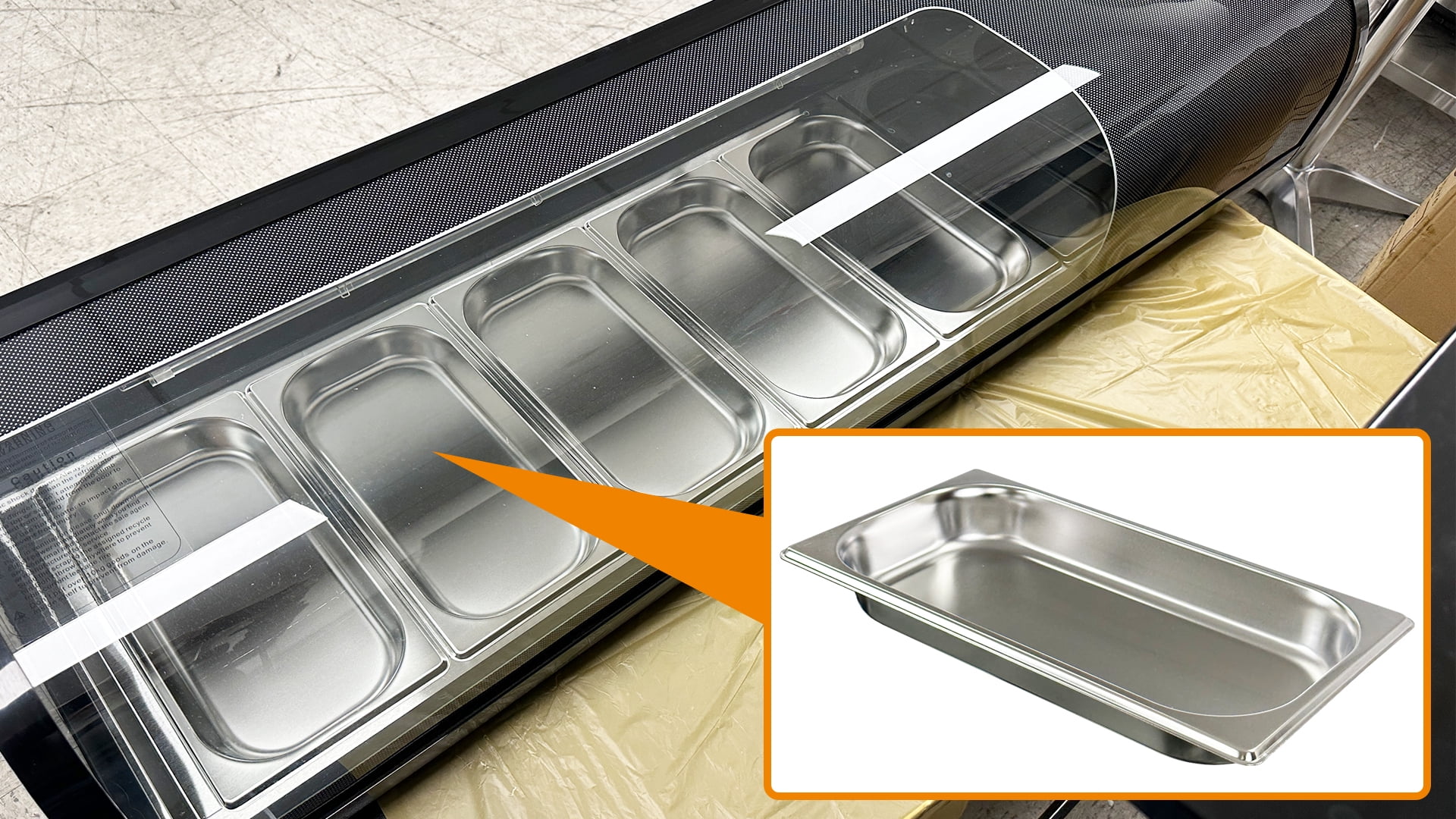 53 in. w 1.84 Cu.Ft. Curved Sushi Refrigerated Display Case,  Commercial Refrigerator, Black 53.2*15.9*12.5