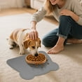 thumbnail image 5 of Silicone Cat Food Mat Non Pet Feeding Mat For Dogs And Cats With Raised Edges Easy Clean Bowl Tray Cushion For Floor, 5 of 5