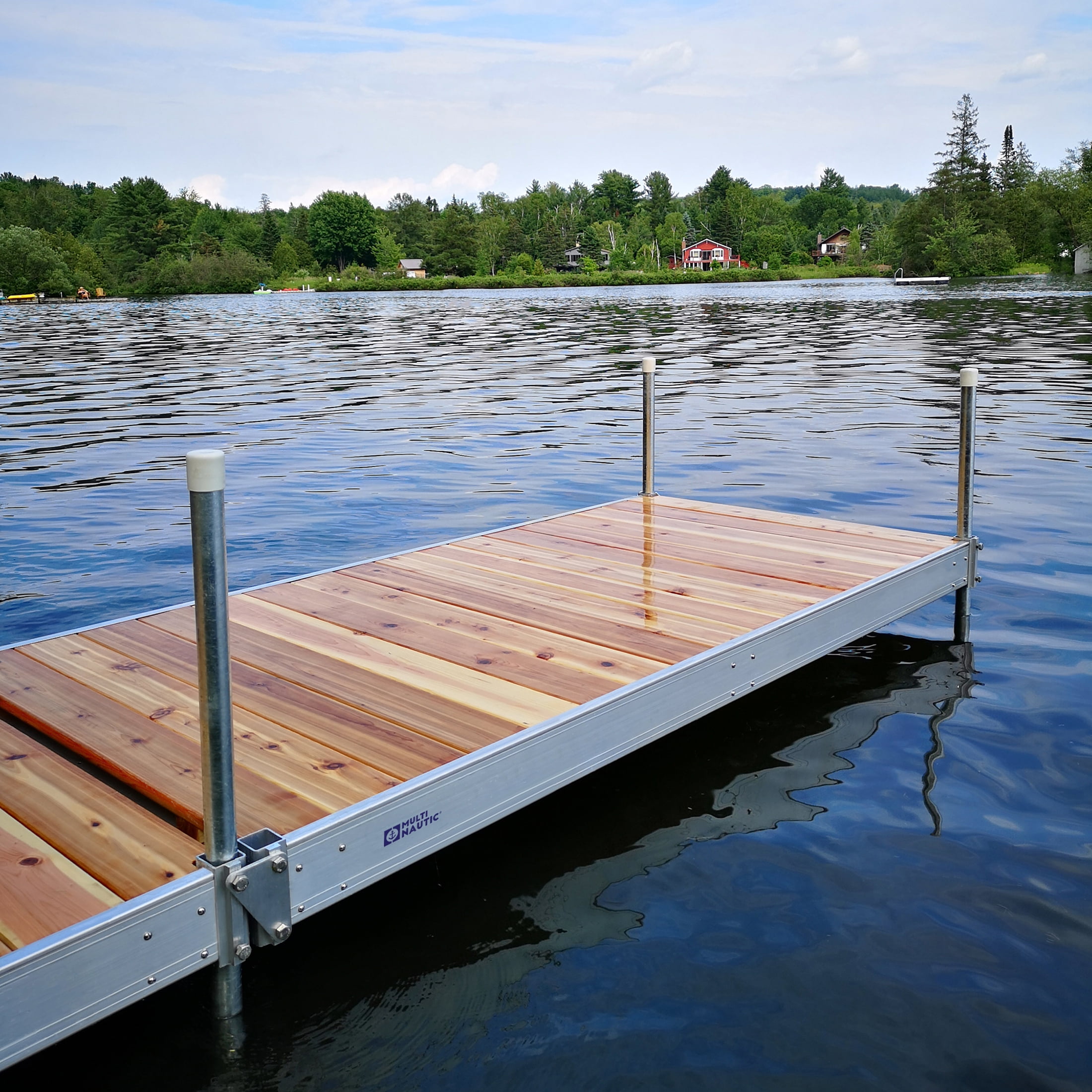 Multinautic, QP-400, 3-Sections, 4 ft. x 8 ft. Aluminum Stationary Dock with Cedar Decking