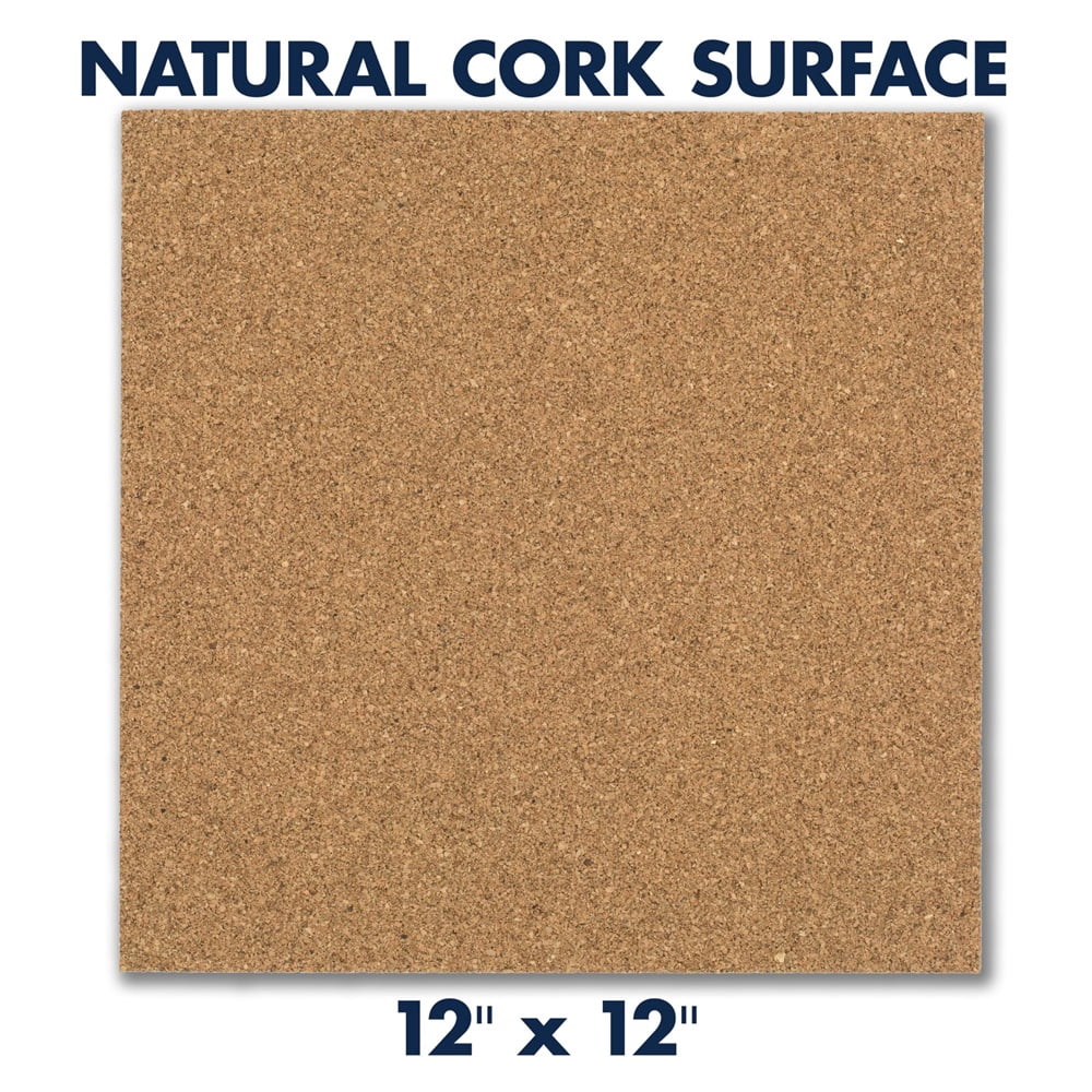 Quartet Cork Tiles, Bulletin Board Cork Panels 12" x 12", Self-Adhesive Corkboards for Wall Pin Board , 8 Pack