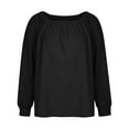 thumbnail image 3 of Pull-Over Décontracté à Col Rond Uni pour Femmes, 3 of 4