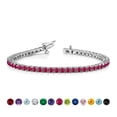 thumbnail image 1 of JeenMata Pulsera de Tenis de 3 Quilates con Corte Redondo, Rubí, Piedra Natal de Julio, Diseño de Eternidad, Chapado en Oro Blanco, para Mujer y Adulto, 1 of 6