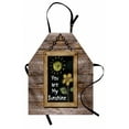 thumbnail image 1 of Quote Apron Love Phrase with Flower and Hand Drawn Sun Figure on Framed Blackboard Wooden Wall, Unisex Kitchen Bib Apron with Adjustable Neck for Cooking Baking Gardening, Multicolor, by Ambesonne, 1 of 3